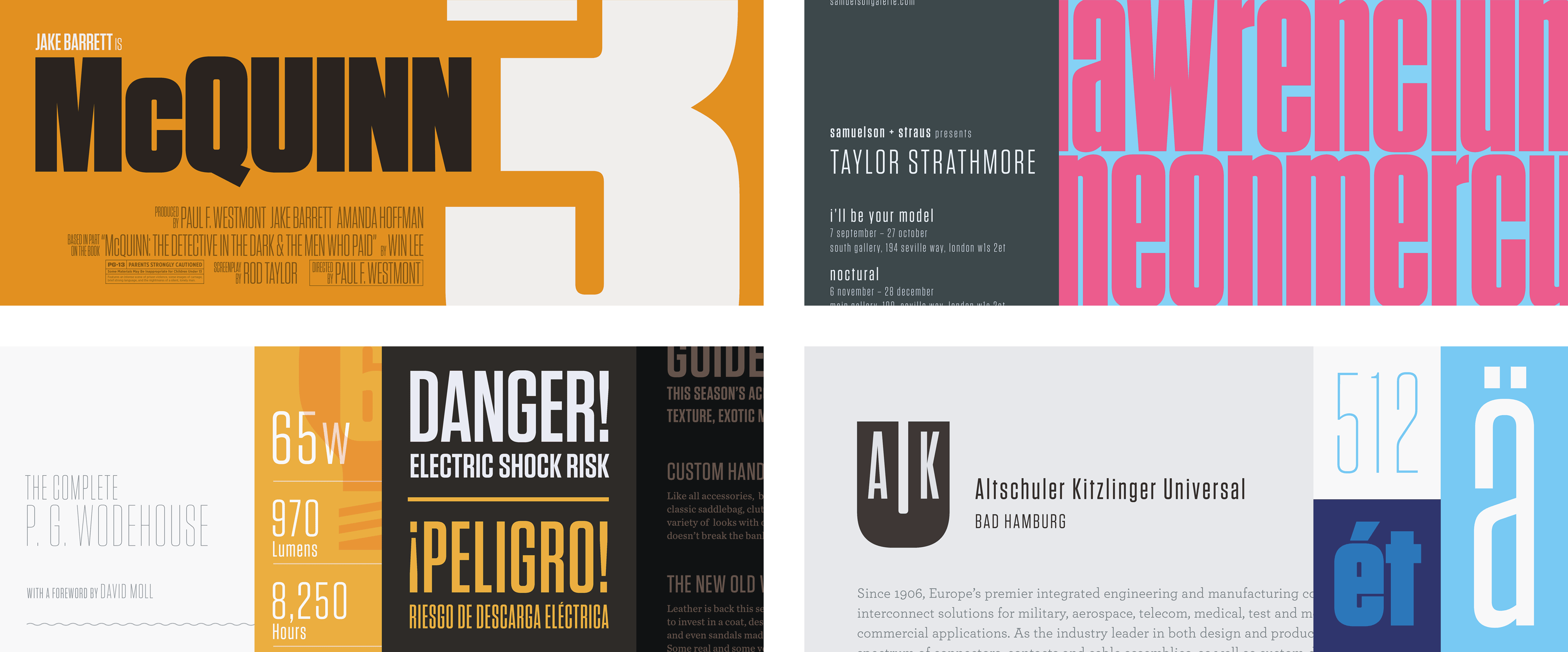 H&Co Tungsten Narrow, Condensed, and Compressed Font Art